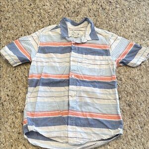 The Children's Place Striped Button Down Shirt - Blue, Orange, White